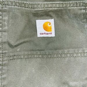 Carhartt Olive Green Canvas Work pants, relaxed fit men’s 38x30